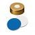 ND20 Magnetic Crimp Cap (8mm hole) with Septa Silicone/PTFE (white/blue), 55° shore A, 1.5mm, pk.1000 - for SPME Vial only