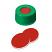 ND9 Short Thread Screw Caps (green) with Septa PTFE/Silicone/PTFE, pk.100