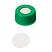 ND9 Short Thread Screw Caps (green) with Septa PTFE only, pk.100