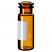 1.5ml Snap Ring Vial 32 x 11.6mm (amber) with label & filling lines, wide opening, pk.100