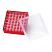 PP Storage Box for 15mm OD Vials (red), 130 x 130 x 52mm, 49 Position, ea.