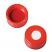 Short-Cap (red) with Septa PTFE/Silicone w/Slit, pk.100