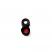 8mm Open Top Cap (black, polypropylene), 5.5mm hole, with Red PTFE/White Silicone septum (1.3mm thick), pk. 100