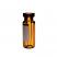 0.35ml 11mm Wide Opening Crimp Top Vial 32x12mm (amber) with label and filling lines, with fused conical Insert, pk.100