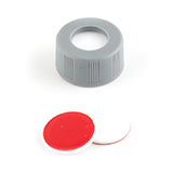 ND9 Short Thread Screw Caps (grey) with Septa Silicone/PTFE, pk.100