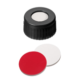 ND9 Short Thread Screw Caps (black) with Septa Silicone/PTFE, pk.100