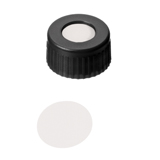 ND9 Short Thread Screw Caps (black) with Septa PTFE only, pk.100