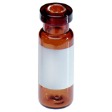 0.3ml Crimp Neck Vial 32 x 11.6mm (amber) with label, integrated insert, pk.100 - Base Bonded