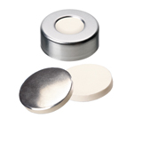 ND20 Aluminum Crimp Cap (10mm hole) with Silicone/Aluminum Septa , pk.100