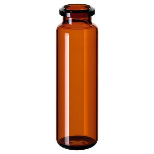 20ml ND20 Headspace Crimp Vial (amber), 75.5 x 23mm, rounded bottom, pk.100