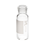 PAL System Vial 2CV, 1.5ml Clear Glass with Label, designed for the PAL Autosampler. 12x32mm, 1st Class Hydrolytic Glass, fits ND9 Screw Caps, Pk of 100 Pcs