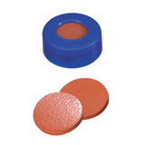 Snap Ring Cap soft version (blue) with Septa Natural Rubber/TEF (red-orange/transparent), 60ø shore A, 1.0mm, pk.1000