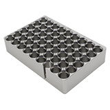 Aluminum Sample Rack TV 54 for up to 54x 2mL tapered vials, ea.