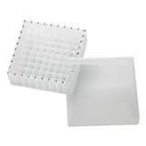 PP Storage Box for 12mm OD Vials (transparent), 130 x 130 x 45mm, 81 Position, ea.