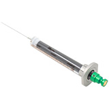 5000uL Smart Syringe with fixed needle for Tool D18/57: Needle length 57mm, PTFE plunger, gauge 22, scale length 60mm, Point Style flat, ea.