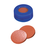 Snap Ring Cap (blue) with Septa Natural Rubber/TEF, pk.100