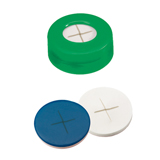 Snap Ring Cap (green) with X-slitted Septa Silicone/PTFE, pk.100