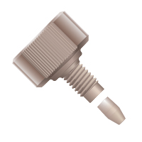 Two-Piece Fingertight Fitting 10-32 Coned, for 1/16" OD Natural - Single